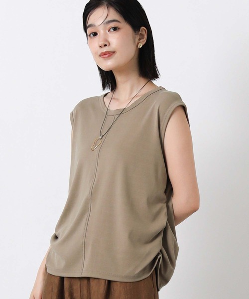 Gready Brilliant(グレディブリリアン)の「Moプリントフライスフレンチカットソー(Tシャツ/カットソー・レディース・チャコールグレー/モカ・FREE)」の2枚目の写真