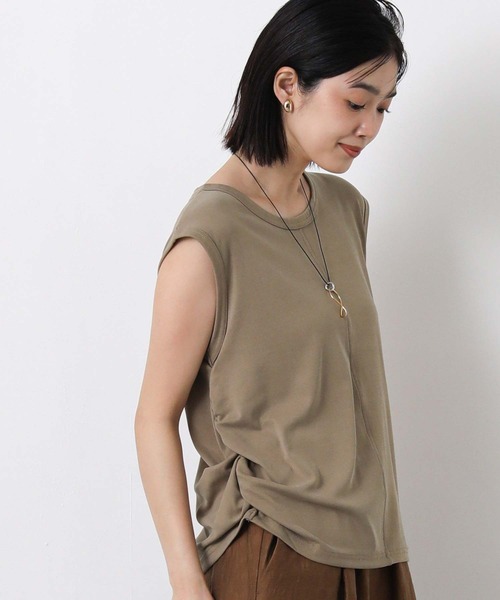 Gready Brilliant(グレディブリリアン)の「Moプリントフライスフレンチカットソー(Tシャツ/カットソー・レディース・チャコールグレー/モカ・FREE)」の16枚目の写真