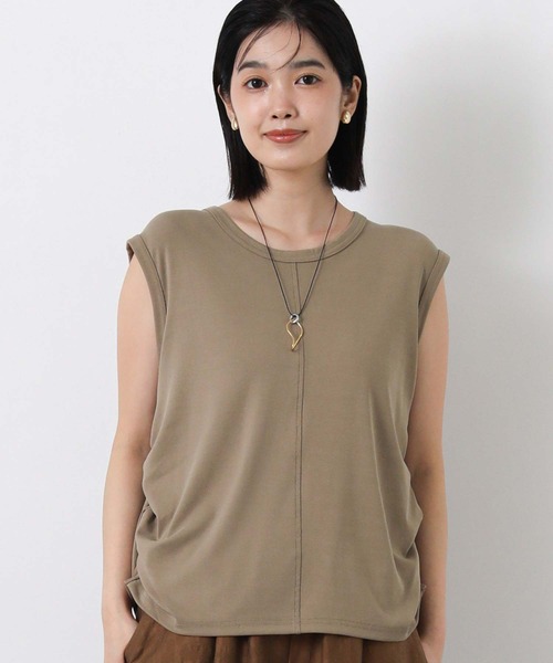 Gready Brilliant(グレディブリリアン)の「Moプリントフライスフレンチカットソー(Tシャツ/カットソー・レディース・チャコールグレー/モカ・FREE)」の18枚目の写真