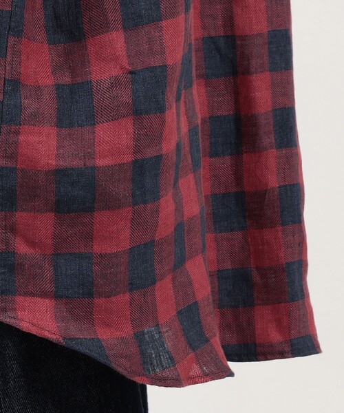 GUY ROVER（ギローバー）の「【別注】GUY ROVER リネンチェック オーバーシャツ（シャツ/ブラウス・メンズ・レッド系その他/グリーン系その他・S/M）」の10枚目の写真