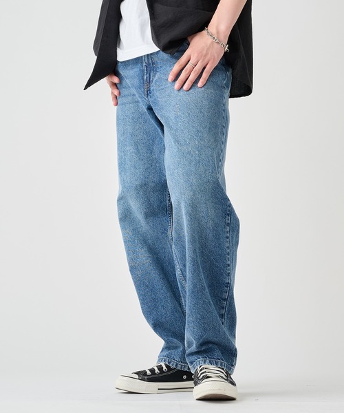 HANES(ヘインズ)の「【Hanes】デニムワイドフィット 066540(デニムパンツ・メンズ・ブルー/ブラック/ライトブルー・LL/L/M/S)」の1枚目の写真