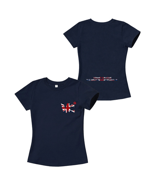 VENHIT（ベンヒット）の「VCシグネチャー刺繍スリム半袖Tシャツ[UK]（Tシャツ/カットソー・レディース・ホワイト/ネイビー/ブラック・SMALL/MEDIUM/LARGE）」の3枚目の写真