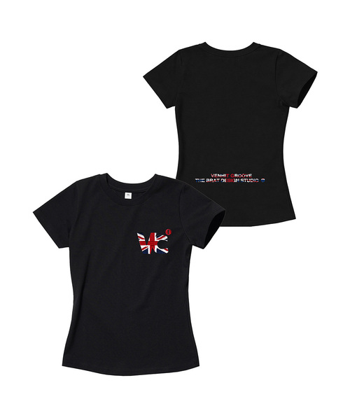 VENHIT（ベンヒット）の「VCシグネチャー刺繍スリム半袖Tシャツ[UK]（Tシャツ/カットソー・レディース・ホワイト/ネイビー/ブラック・SMALL/MEDIUM/LARGE）」の2枚目の写真