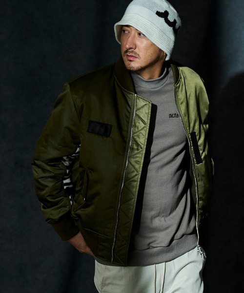 ACANTHUS(アカンサス)の「mj11564-LIMONTAOversize MA-1 ブルゾン(JK2604)(MA-1・メンズ・ブラック/オリーブ・XL/L/M/S)」の6枚目の写真