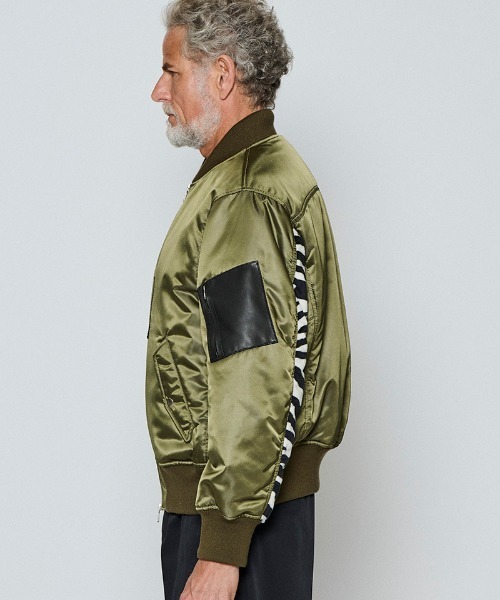 ACANTHUS(アカンサス)の「mj11564-LIMONTAOversize MA-1 ブルゾン(JK2604)(MA-1・メンズ・ブラック/オリーブ・XL/L/M/S)」の9枚目の写真