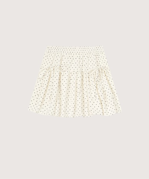 LA POMME petit（ラポミ・プチ）の「Dots Flare Mini Skirt（スカート・レディース・ブラック/ホワイト・FREE）」の2枚目の写真