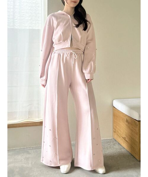 dazzlin(ダズリン)の「ヘムビジュースウェットパンツ(スウェットパンツ・レディース・ブラウン/ピンク/アイボリー・MEDIUM/SMALL)」の15枚目の写真