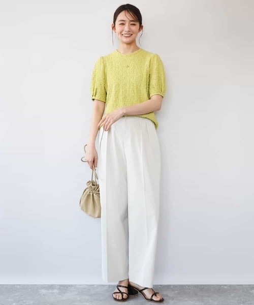MK MICHEL KLEIN（エムケーミッシェルクラン）の「[接触冷感/洗える]バレル風シルエットストレッチパンツ（スラックス・レディース・カーキブラウン/ベージュ・38）」の6枚目の写真
