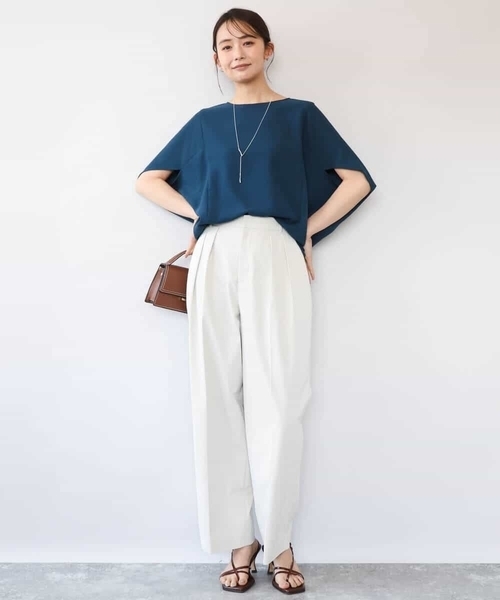 MK MICHEL KLEIN（エムケーミッシェルクラン）の「[接触冷感/洗える]バレル風シルエットストレッチパンツ（スラックス・レディース・カーキブラウン/ベージュ・38）」の10枚目の写真
