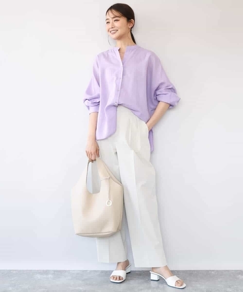 MK MICHEL KLEIN（エムケーミッシェルクラン）の「[接触冷感/洗える]バレル風シルエットストレッチパンツ（スラックス・レディース・カーキブラウン/ベージュ・38）」の13枚目の写真