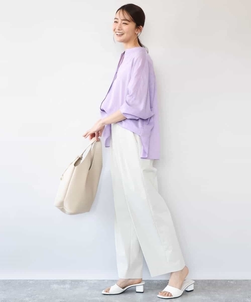 MK MICHEL KLEIN（エムケーミッシェルクラン）の「[接触冷感/洗える]バレル風シルエットストレッチパンツ（スラックス・レディース・カーキブラウン/ベージュ・38）」の15枚目の写真