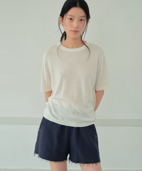 WEDNESDAYOASISFORWOMEN（ウェンズデー オアシス フォー ウーマン）の「ロウエッジスタッズショートパンツ_NAVY(WB6PT20)（その他パンツ・レディース・ネイビー・FREE）」の4枚目の写真