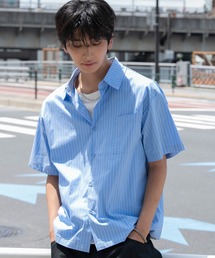 WEGO/クロップドSSピンストライプシャツ