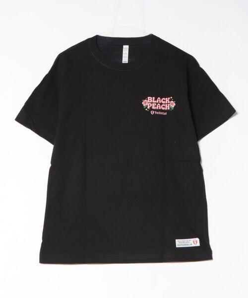 BLACK PEACH(ブラックピーチ)の「【BLACK PEACH】プリント 半袖Tシャツ(Tシャツ/カットソー・レディース・ブラック/ホワイト・SMALL/X-LARGE/LARGE/MEDIUM)」の6枚目の写真