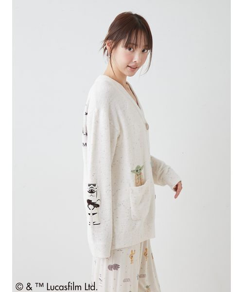gelato pique（ジェラートピケ）の「【STAR WARS】【ユニセックス】スムーズィーキャラクターワッペンカーディガン（ルームウェア/パジャマ・レディース・ネイビー/クリーム・S-M/M-L）」の6枚目の写真