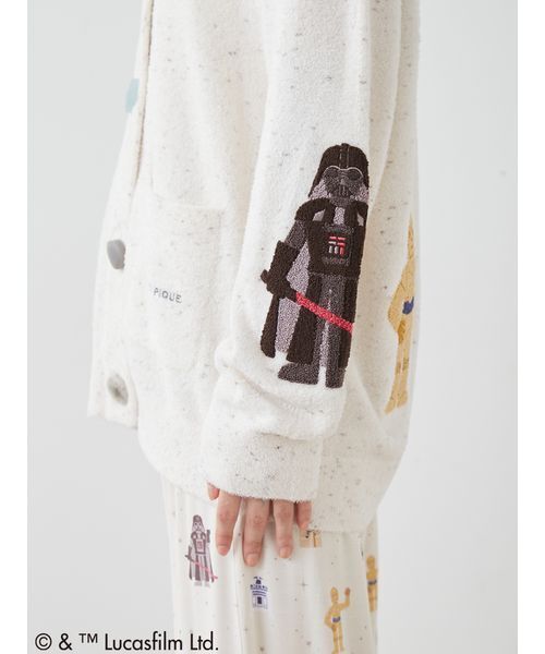 gelato pique（ジェラートピケ）の「【STAR WARS】【ユニセックス】スムーズィーキャラクターワッペンカーディガン（ルームウェア/パジャマ・レディース・ネイビー/クリーム・S-M/M-L）」の13枚目の写真