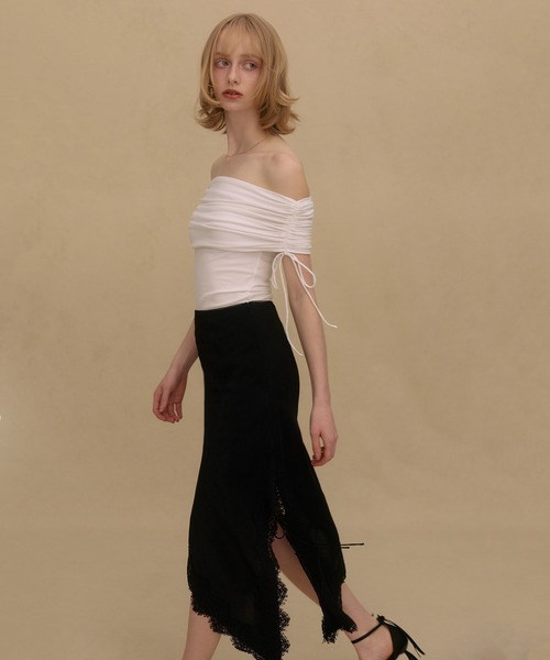 EIMY ISTOIRE(エイミーイストワール)の「PAPILLON JACQUARD SKIRT(スカート・レディース・ブラック/バーガンディー・36/38)」の3枚目の写真