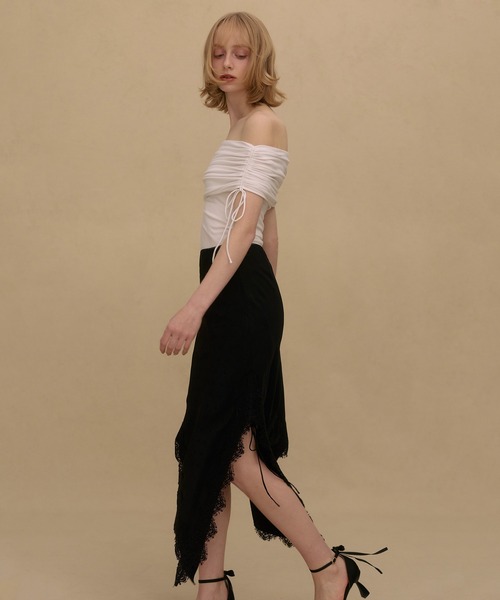 EIMY ISTOIRE(エイミーイストワール)の「PAPILLON JACQUARD SKIRT(スカート・レディース・ブラック/バーガンディー・36/38)」の4枚目の写真