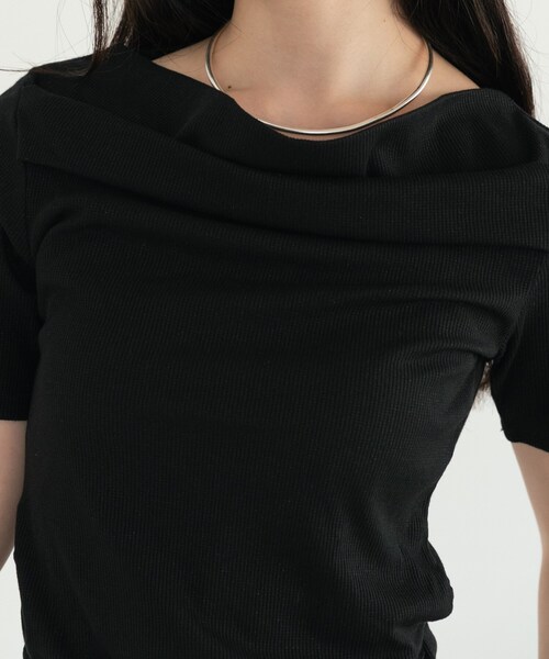GALLEST(ギャレスト)の「オフショルハーフスリーブカットソー(Tシャツ/カットソー・レディース・ブラック/ホワイト/オリーブ・38)」の9枚目の写真