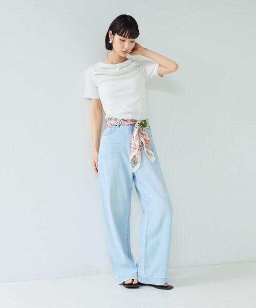 GALLEST(ギャレスト)の「オフショルハーフスリーブカットソー(Tシャツ/カットソー・レディース・ブラック/ホワイト/オリーブ・38)」の10枚目の写真