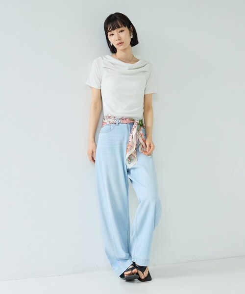 GALLEST(ギャレスト)の「オフショルハーフスリーブカットソー(Tシャツ/カットソー・レディース・ブラック/ホワイト/オリーブ・38)」の11枚目の写真