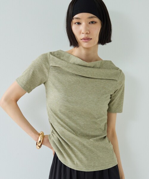 GALLEST(ギャレスト)の「オフショルハーフスリーブカットソー(Tシャツ/カットソー・レディース・ブラック/ホワイト/オリーブ・38)」の20枚目の写真
