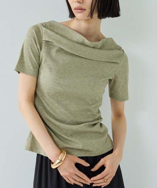 GALLEST(ギャレスト)の「オフショルハーフスリーブカットソー(Tシャツ/カットソー・レディース・ブラック/ホワイト/オリーブ・38)」の21枚目の写真