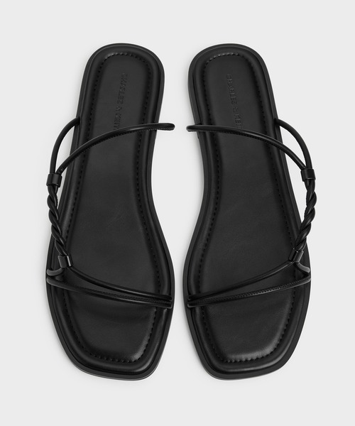 CHARLES & KEITH（チャールズ & キース）の「Fianna ファイナ ツイストストラップ スライドサンダル（サンダル・レディース・ベージュ/ブラック・24.5cm/23.5cm/23cm/22.5cm/25cm）」の10枚目の写真
