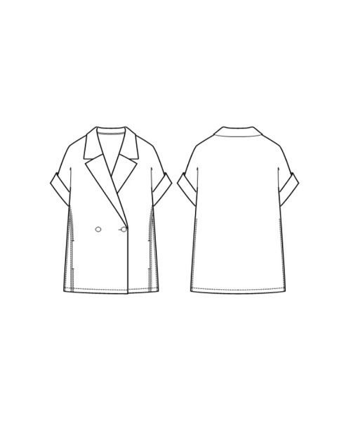 Emilyan(エミリアン)の「【 抜け感シアー 】 変わり織メッシュ・フレンチスリーブジャケット(テーラードジャケット・レディース・ネイビー/ベージュ/ブラック・M)」の8枚目の写真