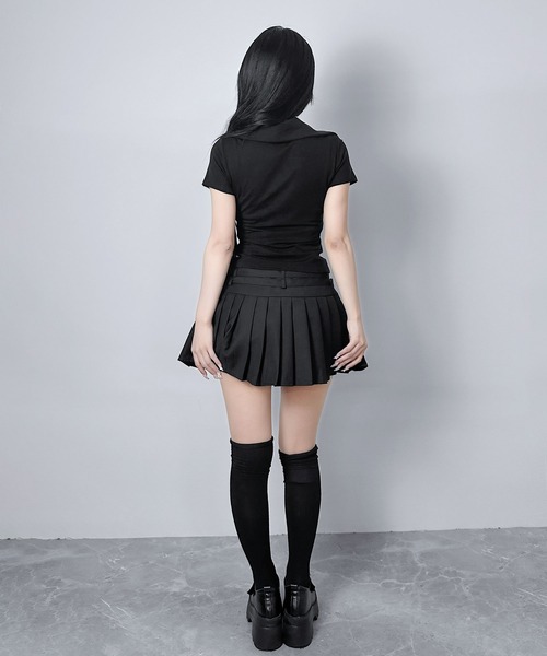 FOLLOWIN(フォロウィン)の「【3COLOR】ダブルベルト プリーツミニスカート(スカート・レディース・ホワイト/ブラック/グレー・SMALL/MEDIUM/LARGE)」の20枚目の写真
