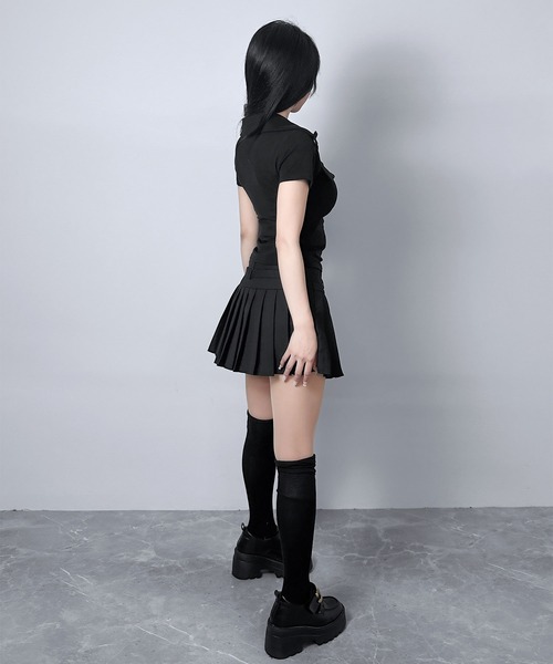 FOLLOWIN(フォロウィン)の「【3COLOR】ダブルベルト プリーツミニスカート(スカート・レディース・ホワイト/ブラック/グレー・SMALL/MEDIUM/LARGE)」の21枚目の写真
