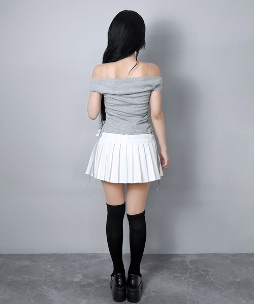 FOLLOWIN(フォロウィン)の「【3COLOR】ダブルベルト プリーツミニスカート(スカート・レディース・ホワイト/ブラック/グレー・SMALL/MEDIUM/LARGE)」の11枚目の写真