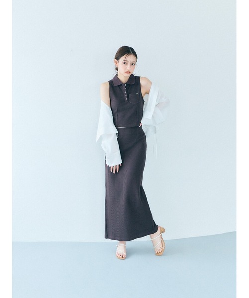 SNIDEL(スナイデル)の「ポロカットセットアップ(ワンピース・レディース・ピンク/その他/ブラック/ブラウン・1/0)」の5枚目の写真
