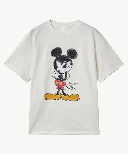 VTWO(ブイツー)の「フェイドウォッシングヘアバングス_ミッキー_ Tシャツ (ホワイト)(Tシャツ/カットソー・レディース・その他・LARGE/MEDIUM)」の1枚目の写真