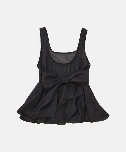 Lunea(ルネア)の「2wayリボンペプラムトップス / ribbon detail peplum top(タンクトップ・レディース・アイボリー/ブラック・FREE)」の20枚目の写真