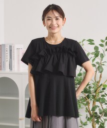 【冷感/遮熱】ドッキングフリルチュニック