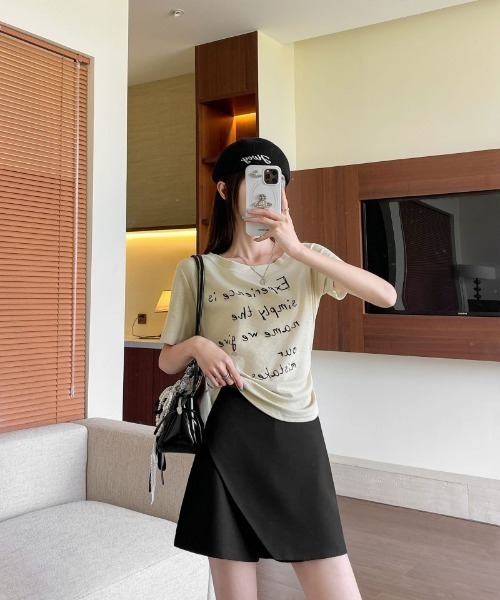 Ritzy(リッツィー)の「ラップ風スカート風ショートパンツ(その他パンツ・レディース・ダークグレー/ブラック・M)」の1枚目の写真