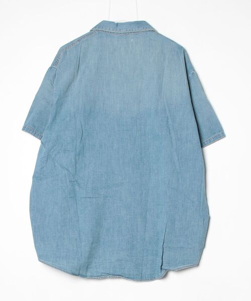 superNova.（スーパーノヴァ）の「【superNova.】Big open collar S/S shirt - Old vintage wash（シャツ/ブラウス・メンズ・ライトブルー・M）」の2枚目の写真