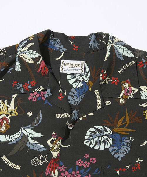 McGREGOR(マックレガー)の「McGREGOR COLLECTION/マックレガー コレクション ヴィンテージライク 総柄 オープンカラー アロハシャツ(シャツ/ブラウス・メンズ・ブラック/ベージュ・LARGE/MEDIUM)」の5枚目の写真