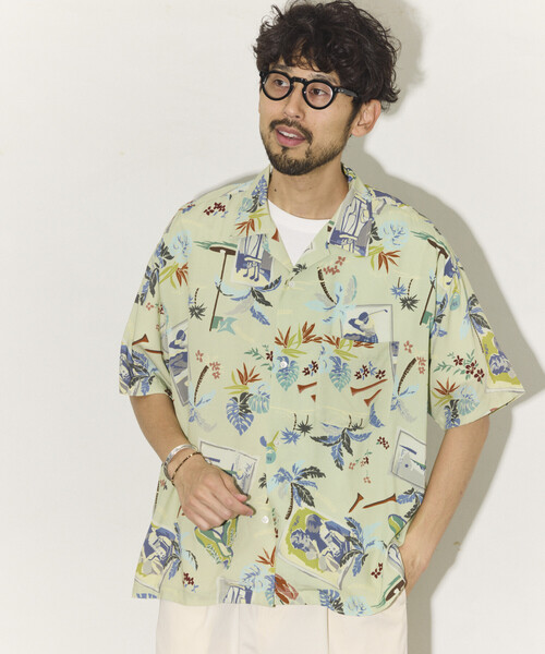 McGREGOR(マックレガー)の「McGREGOR COLLECTION/マックレガー コレクション ヴィンテージライク 総柄 オープンカラー アロハシャツ(シャツ/ブラウス・メンズ・ブラック/ベージュ・LARGE/MEDIUM)」の21枚目の写真