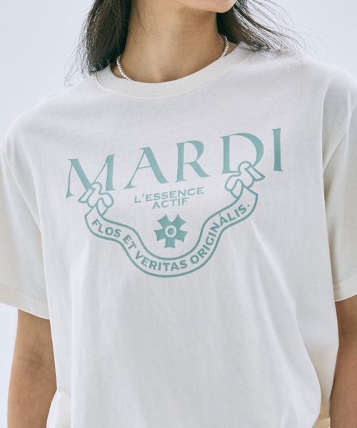Mardi Mercredi（マルディメクルディ）の「CLASSIQUE BASIC TSHIRT / クラシック ベーシック Tシャツ（Tシャツ/カットソー・レディース・アイボリー系1/アイボリー/グレー系2/グレー系1/ネイビー/グレー/ベージュ・FREE）」の9枚目の写真