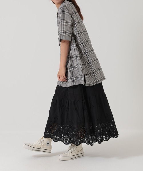HEART MARKET(ハートマーケット)の「バンドカラータックチュニック(シャツ/ブラウス・レディース・グレー系/ブラック系/グリーン系/ベージュ系・FREE)」の6枚目の写真