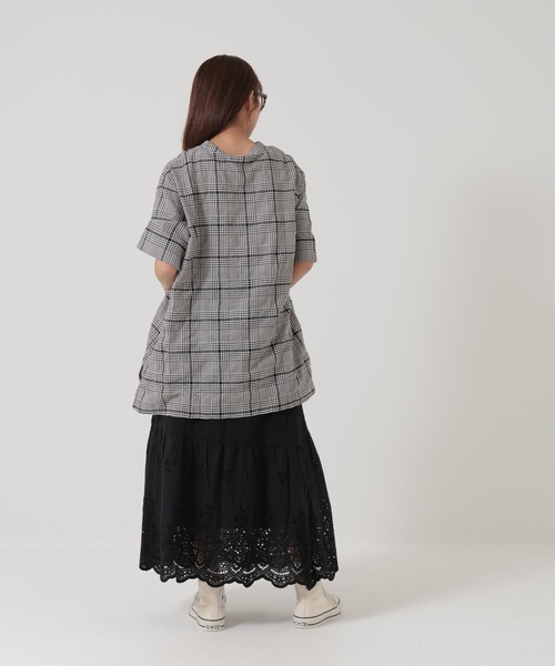HEART MARKET(ハートマーケット)の「バンドカラータックチュニック(シャツ/ブラウス・レディース・グレー系/ブラック系/グリーン系/ベージュ系・FREE)」の7枚目の写真