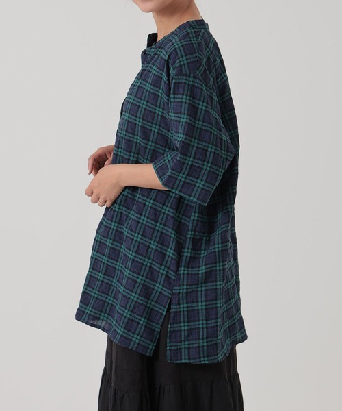 HEART MARKET(ハートマーケット)の「バンドカラータックチュニック(シャツ/ブラウス・レディース・グレー系/ブラック系/グリーン系/ベージュ系・FREE)」の15枚目の写真