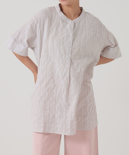 HEART MARKET(ハートマーケット)の「バンドカラータックチュニック(シャツ/ブラウス・レディース・グレー系/ブラック系/グリーン系/ベージュ系・FREE)」の19枚目の写真