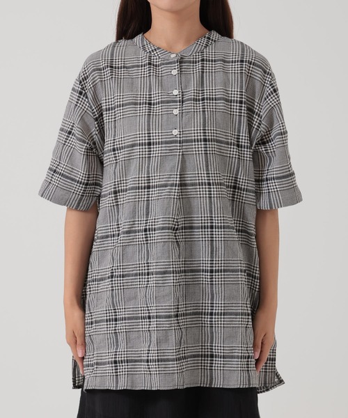 HEART MARKET(ハートマーケット)の「バンドカラータックチュニック(シャツ/ブラウス・レディース・グレー系/ブラック系/グリーン系/ベージュ系・FREE)」の22枚目の写真