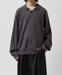 ウォッシャブルスキッパーニットポロ