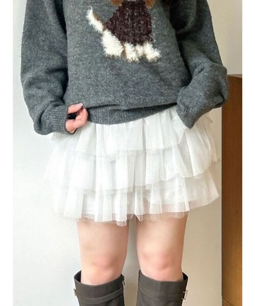 dazzlin(ダズリン)の「チュチュミニパンツ(その他パンツ・レディース・オフホワイト/ブラック・FREE)」の3枚目の写真