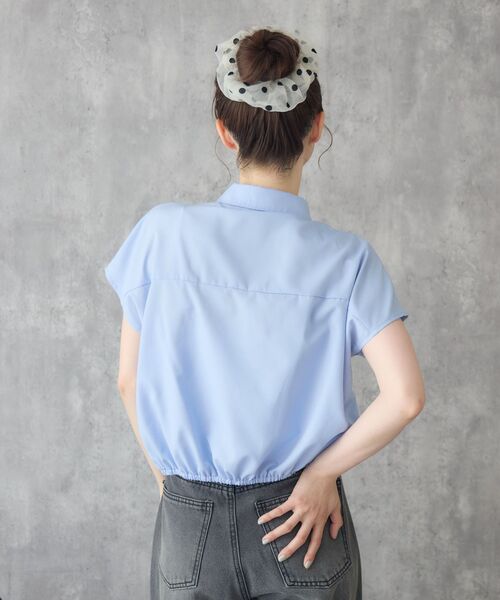 RETRO GIRL(レトロガール)の「フロントギャザーBL(シャツ/ブラウス・レディース・オフホワイト/ブルー/チャコールグレー・FREE)」の19枚目の写真