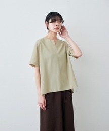 IEDIT 接触冷感・UVカット さらりと上品なバックプリ―ツブラウス